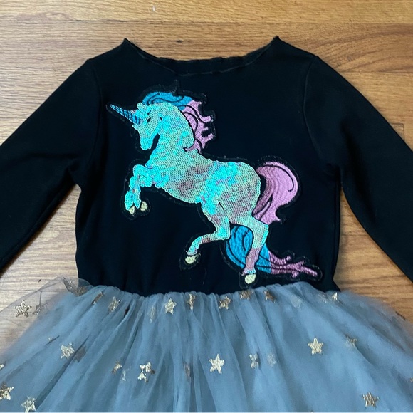 Lola + The Boys Unicorn Dress With Gold Stars - Picture 2 of 6